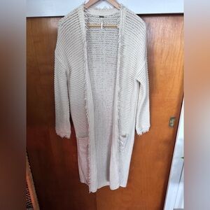 Free People cream duster, cardigan sweater
